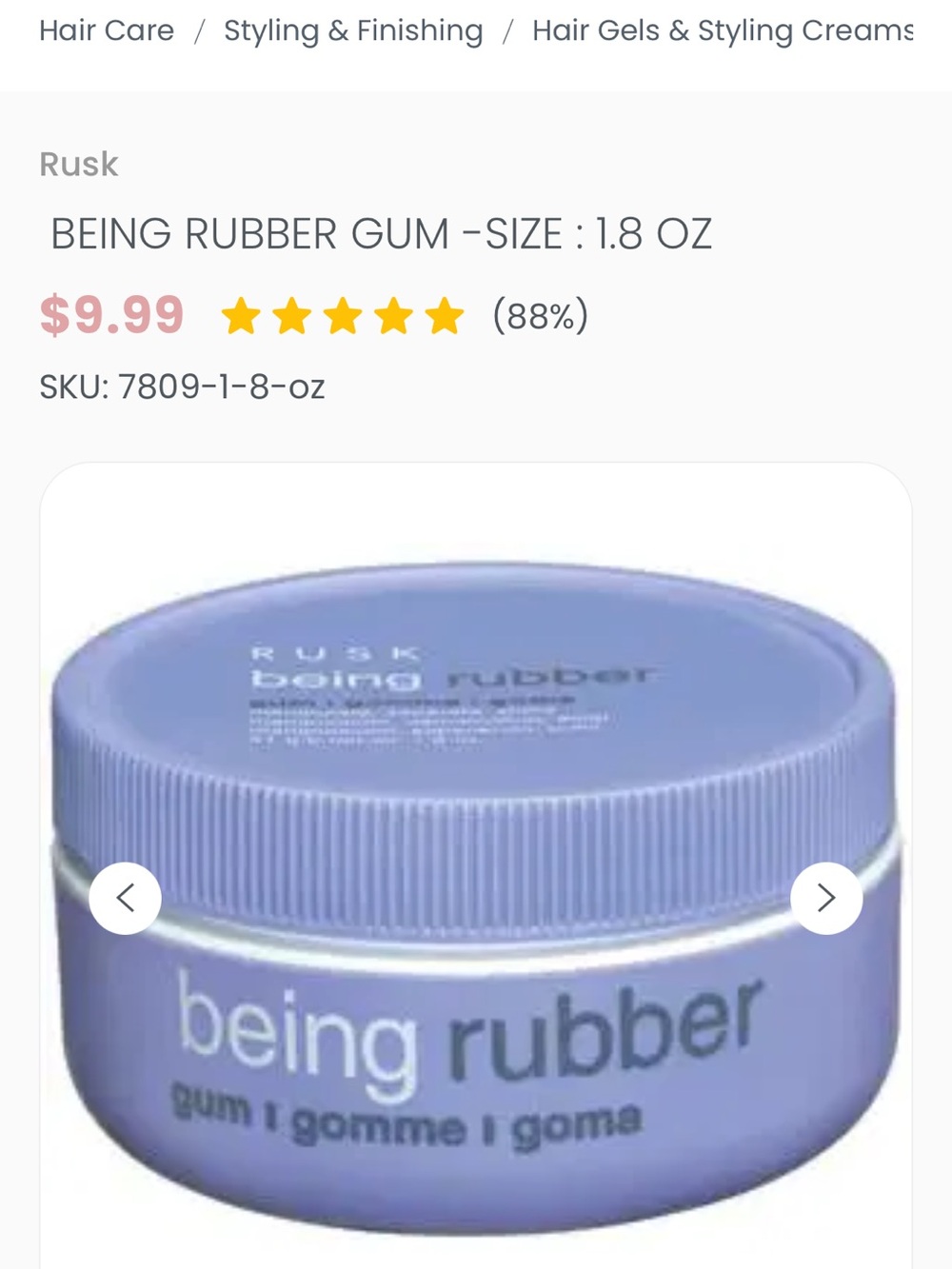 Being Rubber Gum - Blue Styling Gum for Men